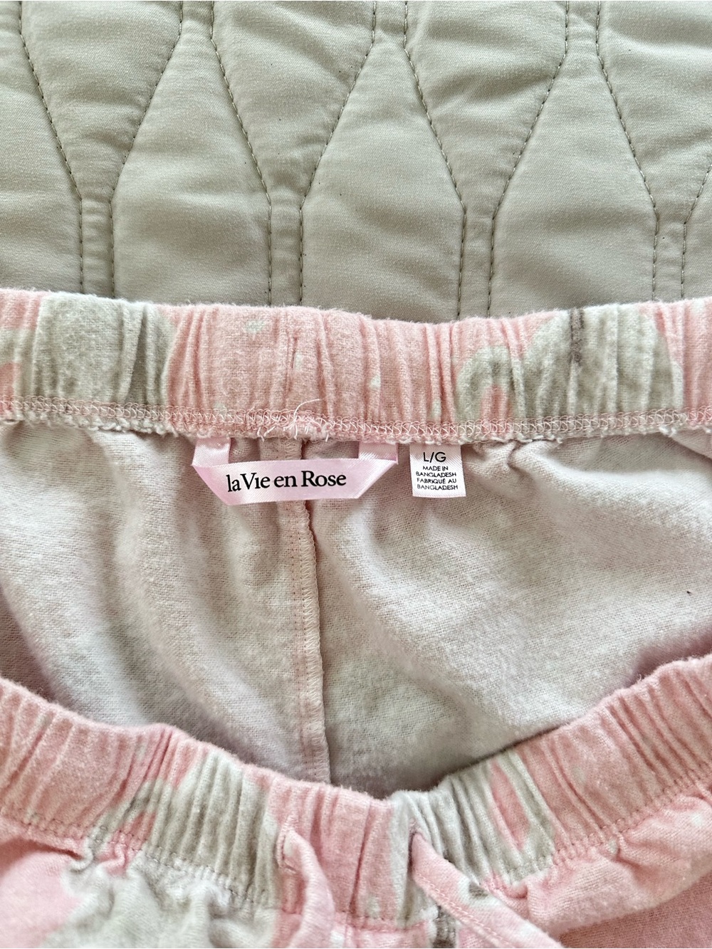 La Vie En Rose Cozy Pink Women's Pajama Set Soft Long-Sleeve Button-Up Flannel L - Picture 8 of 13